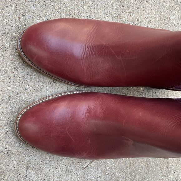 Madewell Reagan Chelsea Boots Womens 8.5 M Red Leather Ankle Booties Casual - Picture 4 of 7